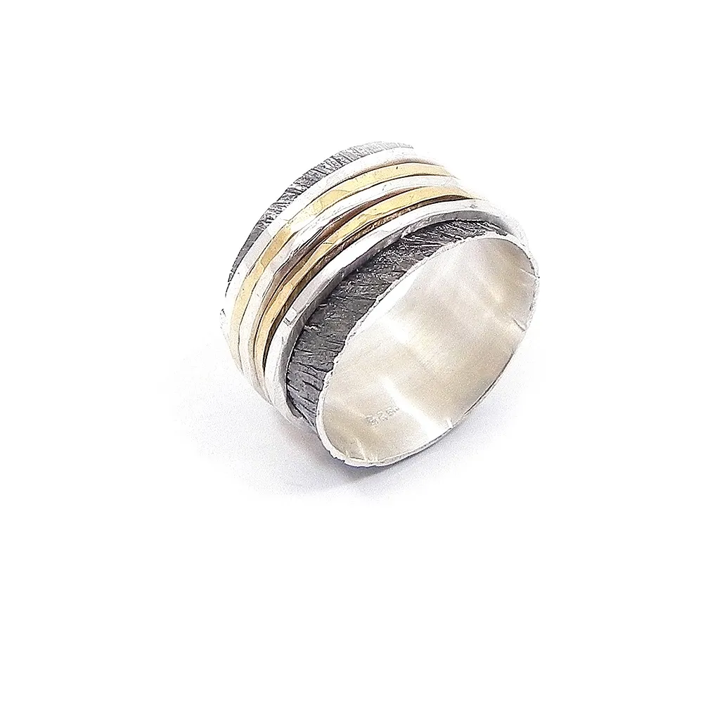Silver ring with 5 spinners Silver ring with 5 spinners