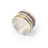 Silver ring with 4 spinners
