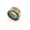 Silver ring 10mm with 3 swarovski spinners