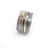 Silver ring 10mm with 3 swarovski spinners