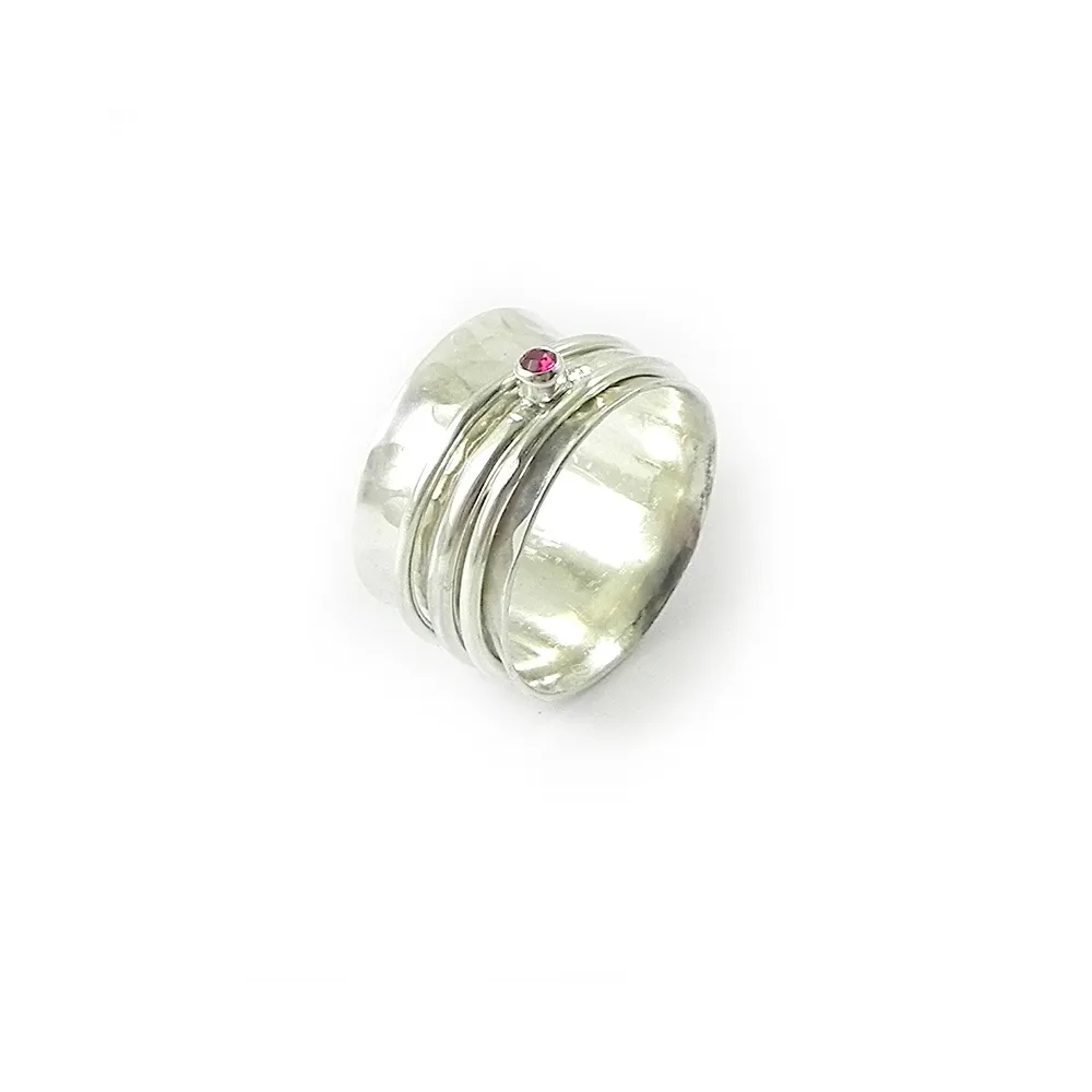 Δαχτυλίδι spinner 10mm με 2 δακτυλίους με swarovski Δαχτυλίδι spinner 10mm με 2 δακτυλίους με swarovski