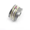 Silver ring 10mm with 1 swarovski spinner