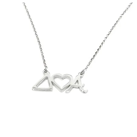 Sterling silver necklace with monograms and crown platinum plated