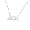 Sterling silver necklace with monograms and crown platinum plated