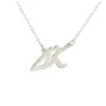Sterling silver necklace with monograms and heart platinum plated