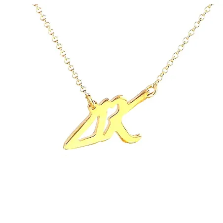 Sterling silver necklace with monograms platinum plated