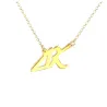 Sterling silver necklace with monograms platinum plated