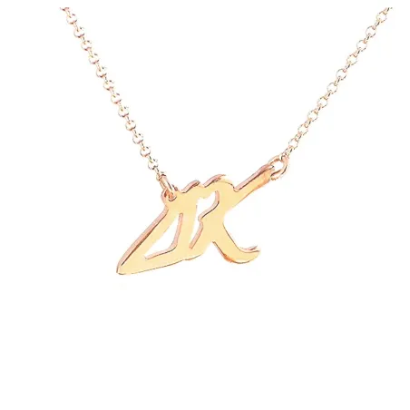 Sterling silver necklace with monograms gold plated