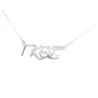 Sterling silver necklace with monograms platinum plated