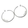 Hoop earrings with your name or date, sterling silver platinum plated Hoop earrings with your name or date, sterling silver platinum plated