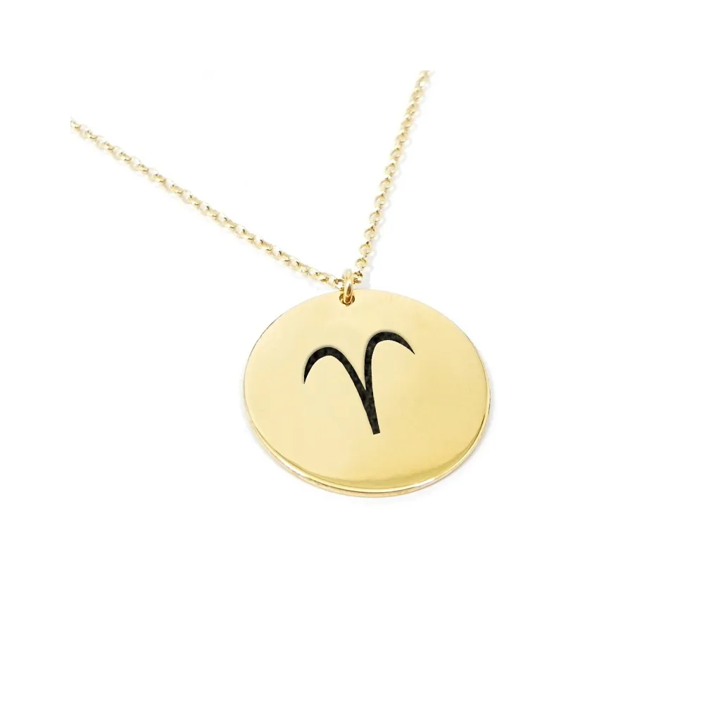 Gold plated Aries necklace on silver 925