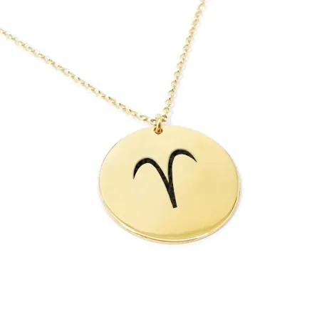 Gold plated Aries necklace on silver 925