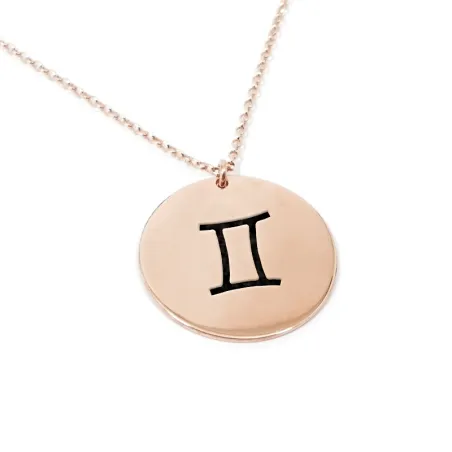 Rose gold plated Gemini necklace on silver 925