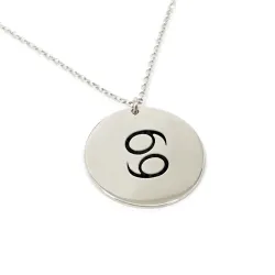 Silver engraved Cancer necklace
