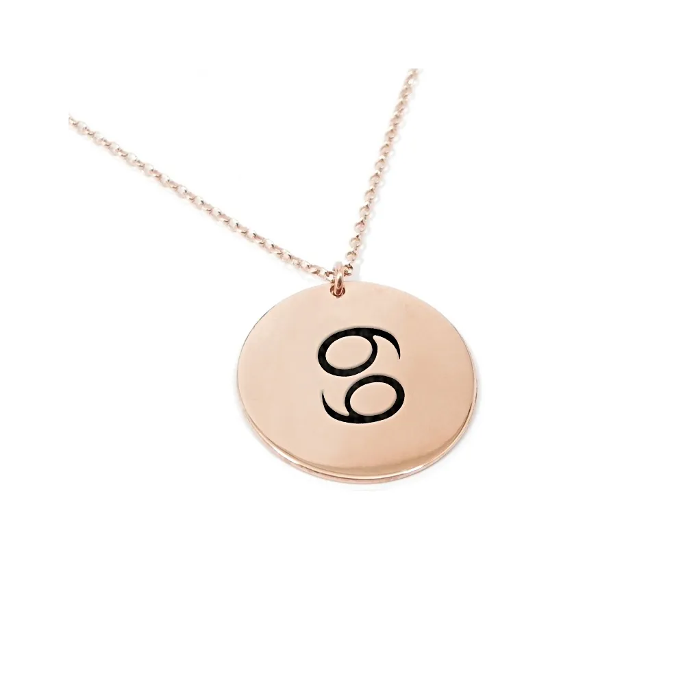 Rose gold plated Cancer necklace on silver 925