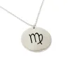 Silver engraved Virgo necklace