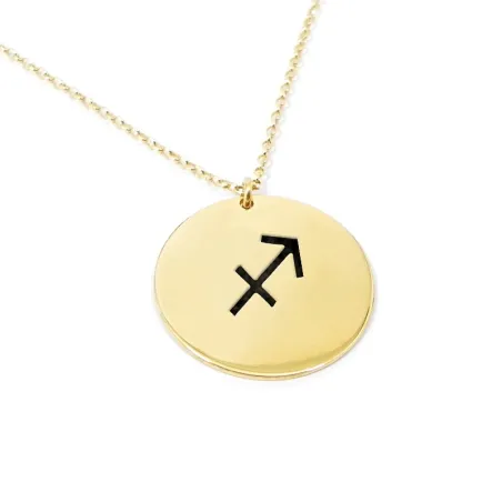 Gold plated Sagittarius necklace on silver 925