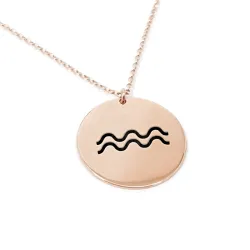 Rose gold plated Aquarius necklace on silver 925