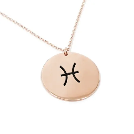 Rose gold plated Pisces necklace on silver 925