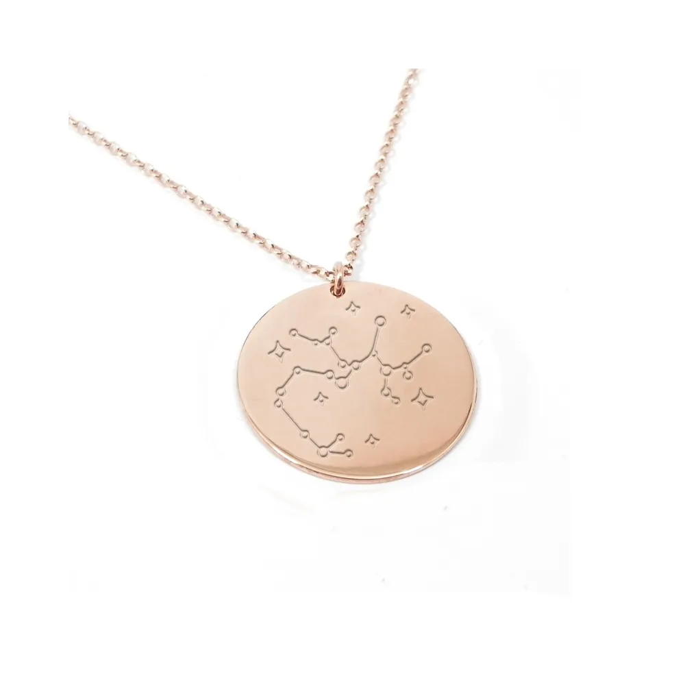 Rose gold plated Sagittarius necklace on silver 925
