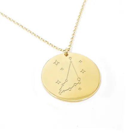 Gold plated Capricorn necklace on silver 925
