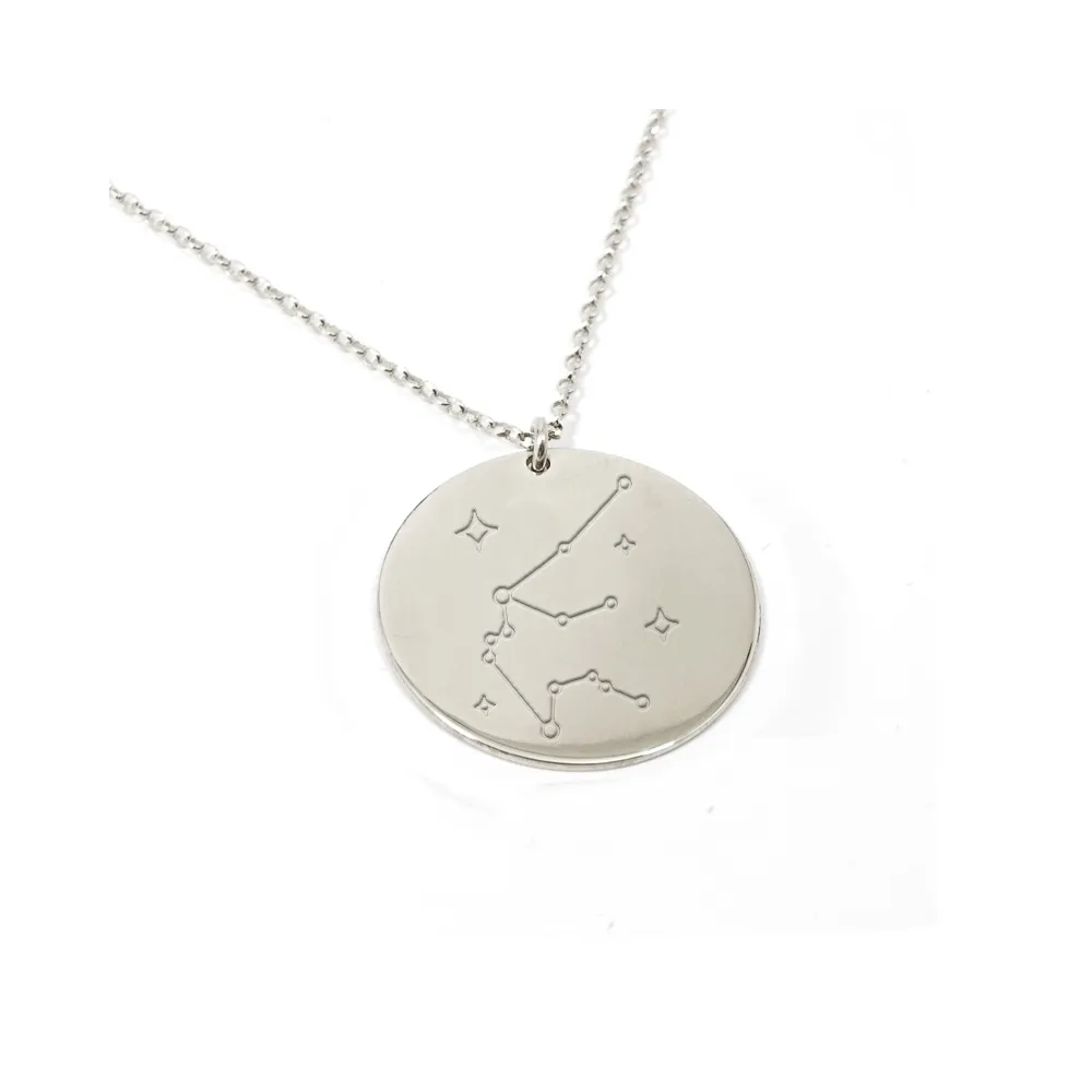 Silver engraved Aquarius necklace Silver engraved Aquarius necklace
