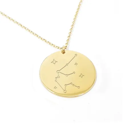 Gold plated Aquarius necklace on silver 925