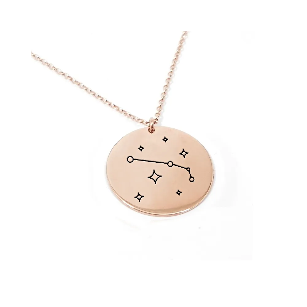 Rose gold plated Aries necklace on silver 925