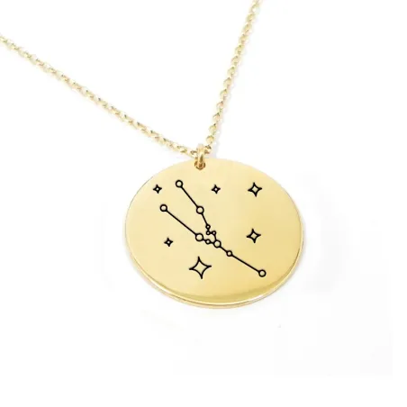 Gold plated  Taurus necklace on silver 925