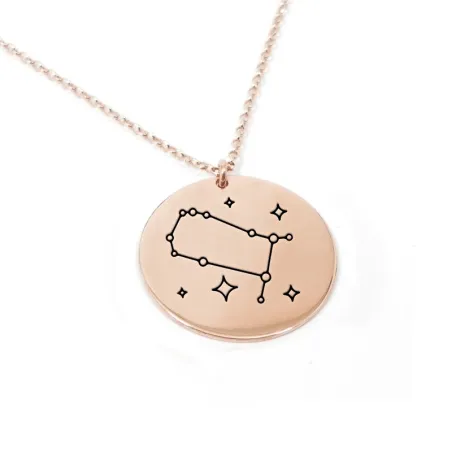 Rose gold plated Gemini necklace on silver 925