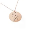 Ζώδιο αστερισμός  Λέων - Ροζ χρυσό κολιέ με χάραξη σε ασήμι 925