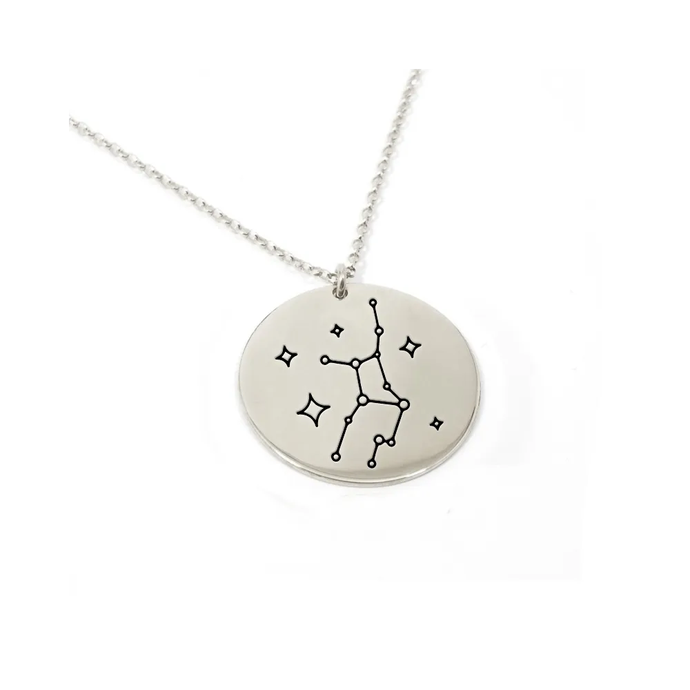 Silver engraved Virgo necklace Silver engraved Virgo necklace