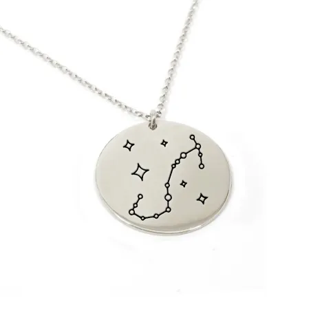 Silver engraved Scorpio necklace