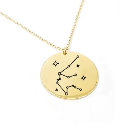 Gold plated Aquarius necklace on silver 925