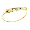 Bangle bracelet with your pet name and pawprint engraved in sterling silver gold plated Bangle bracelet with your pet name and pawprint engraved in sterling silver gold plated