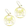 Kids drawing sterling silver earrings, actual children drawing earrings with round frame