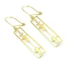 Gold plated sterling silver cut soundwave earrings