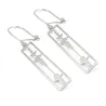 Sterling silver cut soundwave earrings