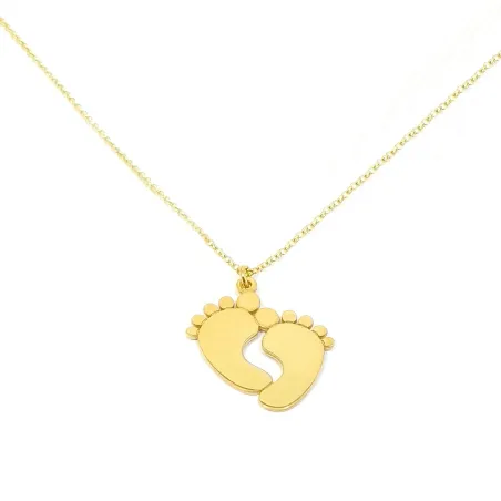 Gold plated sterling silver baby feet necklace