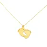 Gold plated sterling silver baby feet necklace