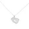 Sterling silver baby feet necklace