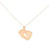 Rose gold plated sterling silver baby feet necklace