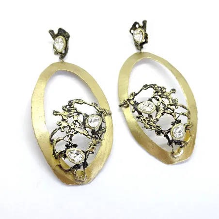 Handmade brass earrings