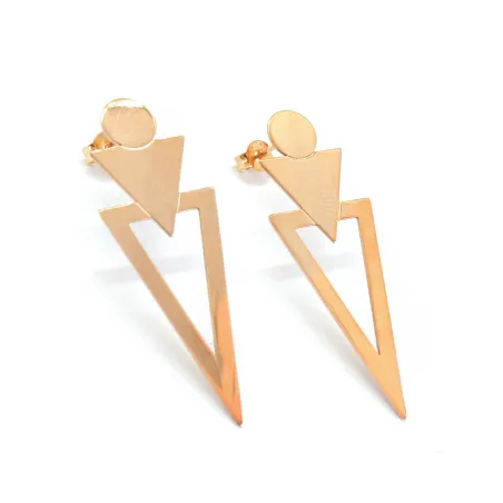 Silver geometric earrings rose gold plated