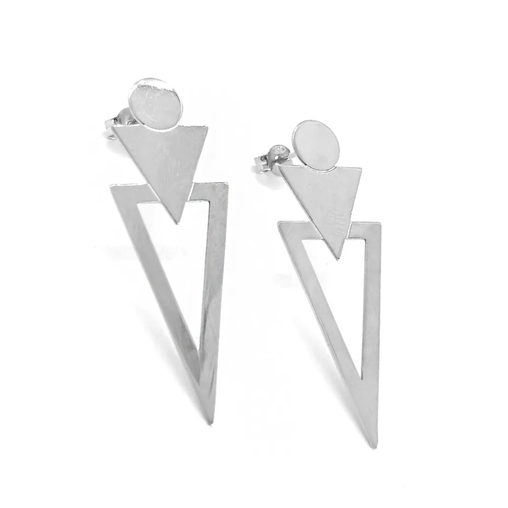 Silver geometric earrings