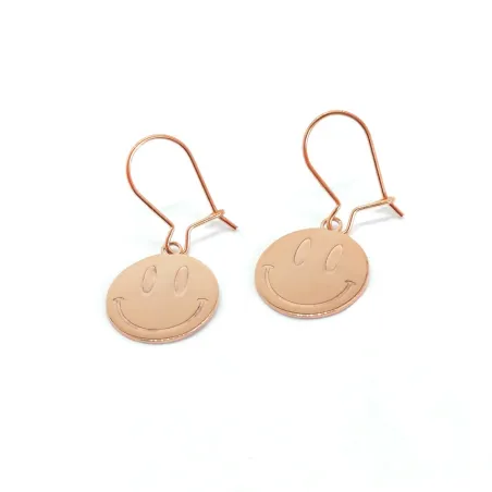 Silver smiley earrings rose gold plated