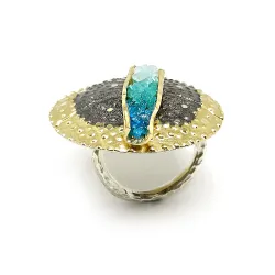 Handmade brass and silver ring