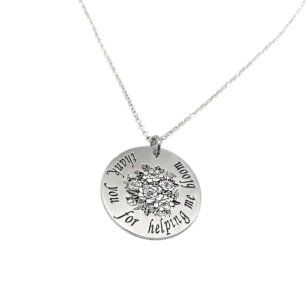 Flower bouquet necklace in platinum plated sterling silver Flower bouquet necklace in platinum plated sterling silver