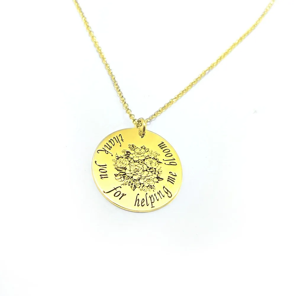 Flower bouquet necklace in yellow gold plated sterling silver Flower bouquet necklace in yellow gold plated sterling silver