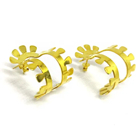 Handmade silver earrings, gold plated